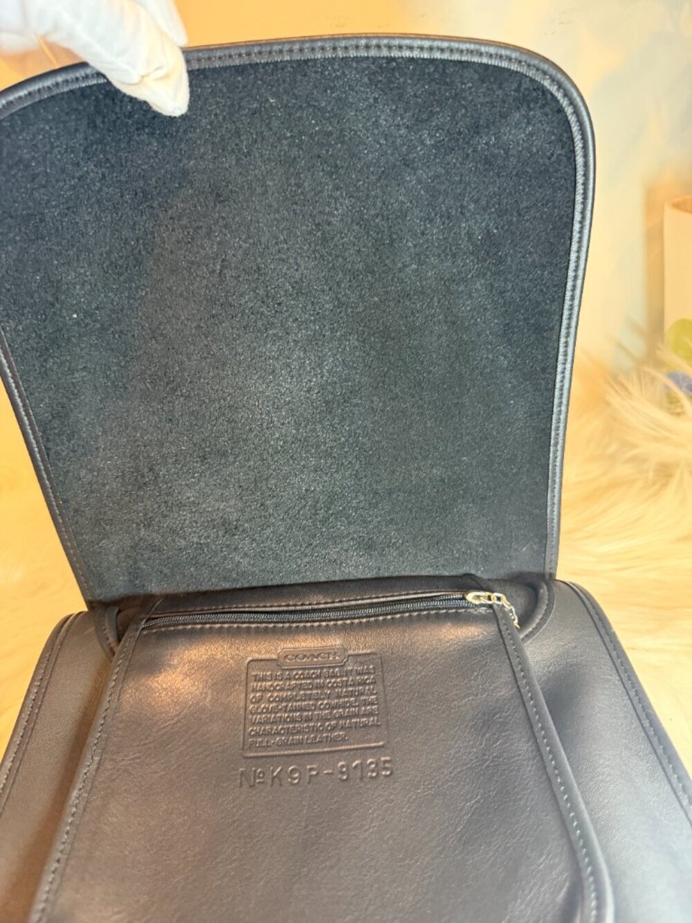 Vintage Coach Black Leather Hippie Flap Crossbody Bag 9135 - Picture 10 of 11
